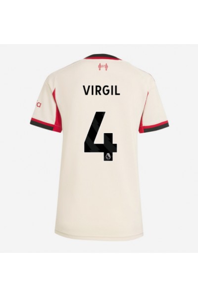 Liverpool Virgil van Dijk #4 Jalkapallovaatteet Naisten Vieraspaita 2025-26 Lyhythihainen Liverpool Virgil van Dijk #4 Jalkapallovaatteet Naisten Vieraspaita 2025-26 Lyhythihainen